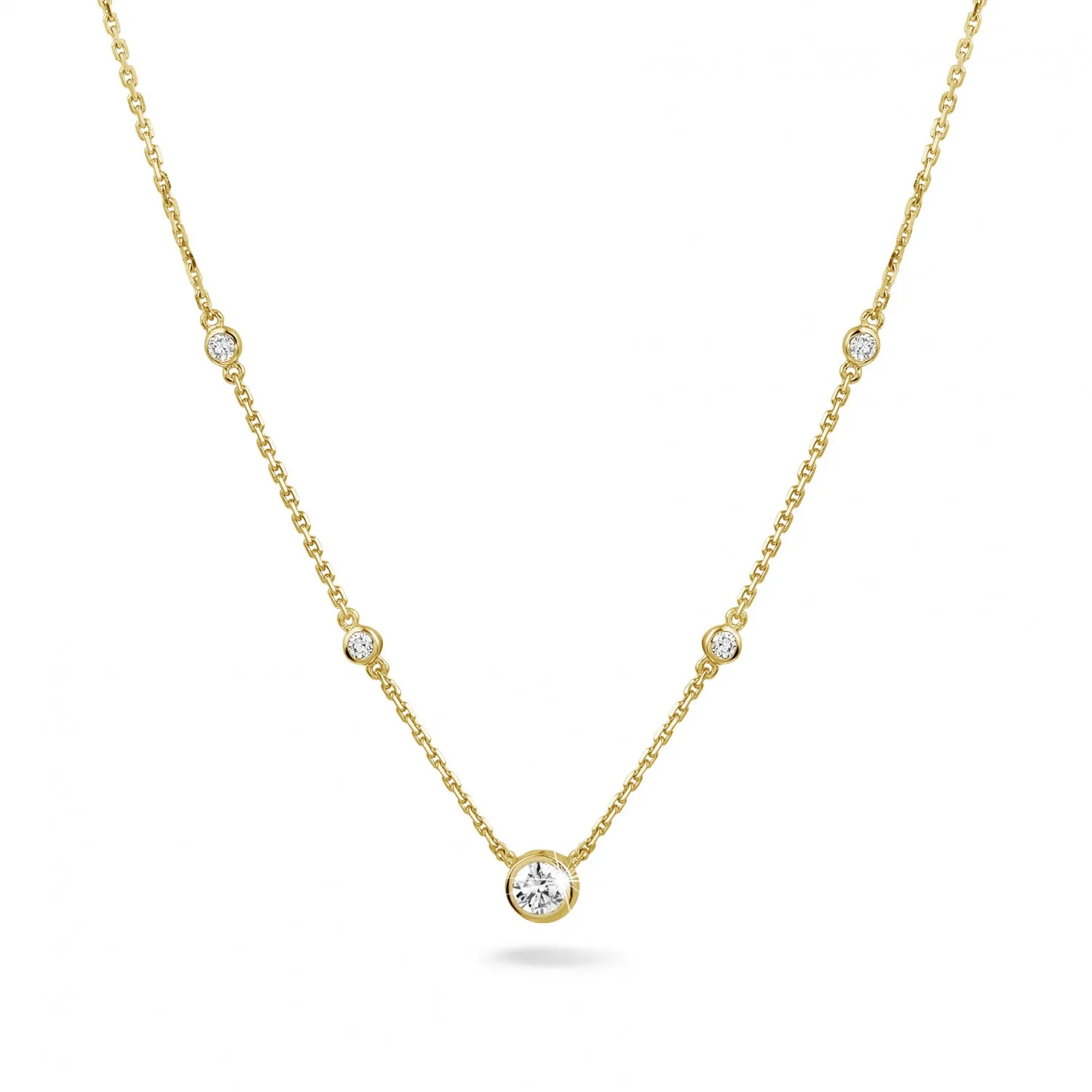 0.45 quilates colgante diamante satélite en oro amarillo 
