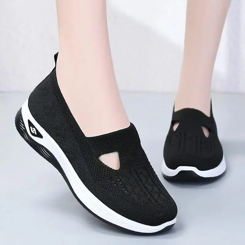 2024 Verano Nuevo Cómodo Casual Zapatos De Mujer Moda Suela Suave Transpirable Zapatos Planos Huecos Para Mujer Zapatos De Mujer