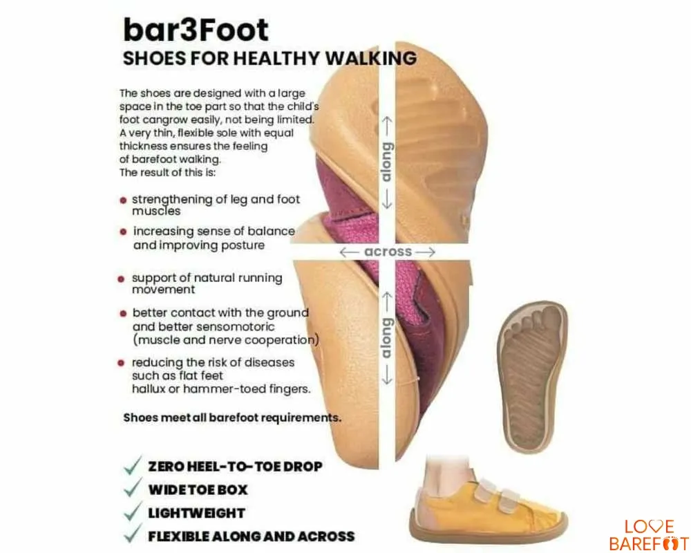 3F BAR3FOOT ZAPATILLAS RESPETUOSAS GRISFUCSIA