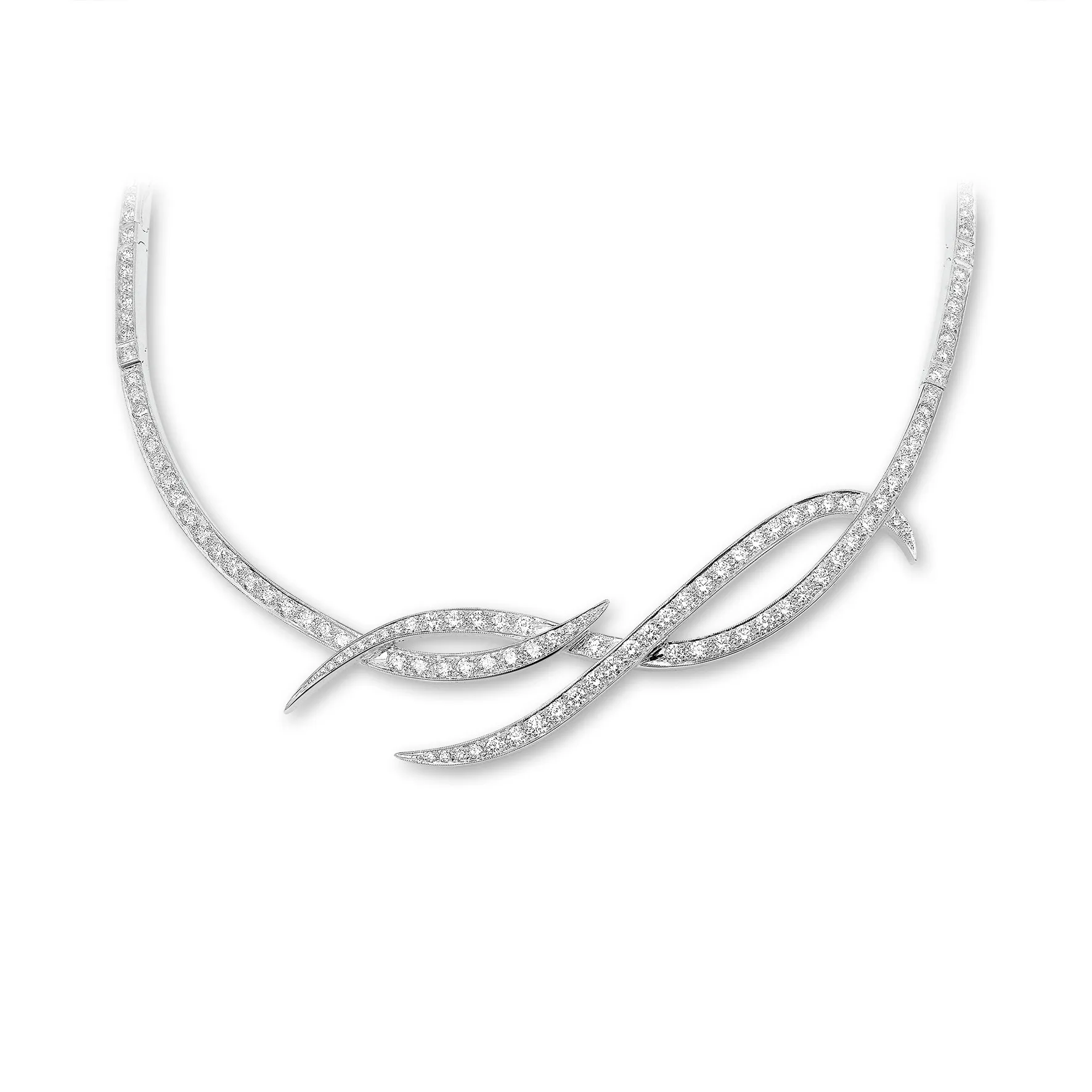 7.90 quilates gargantilla diamante diseño en oro blanco 