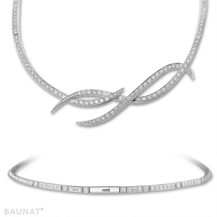 7.90 quilates gargantilla diamante diseño en oro blanco 