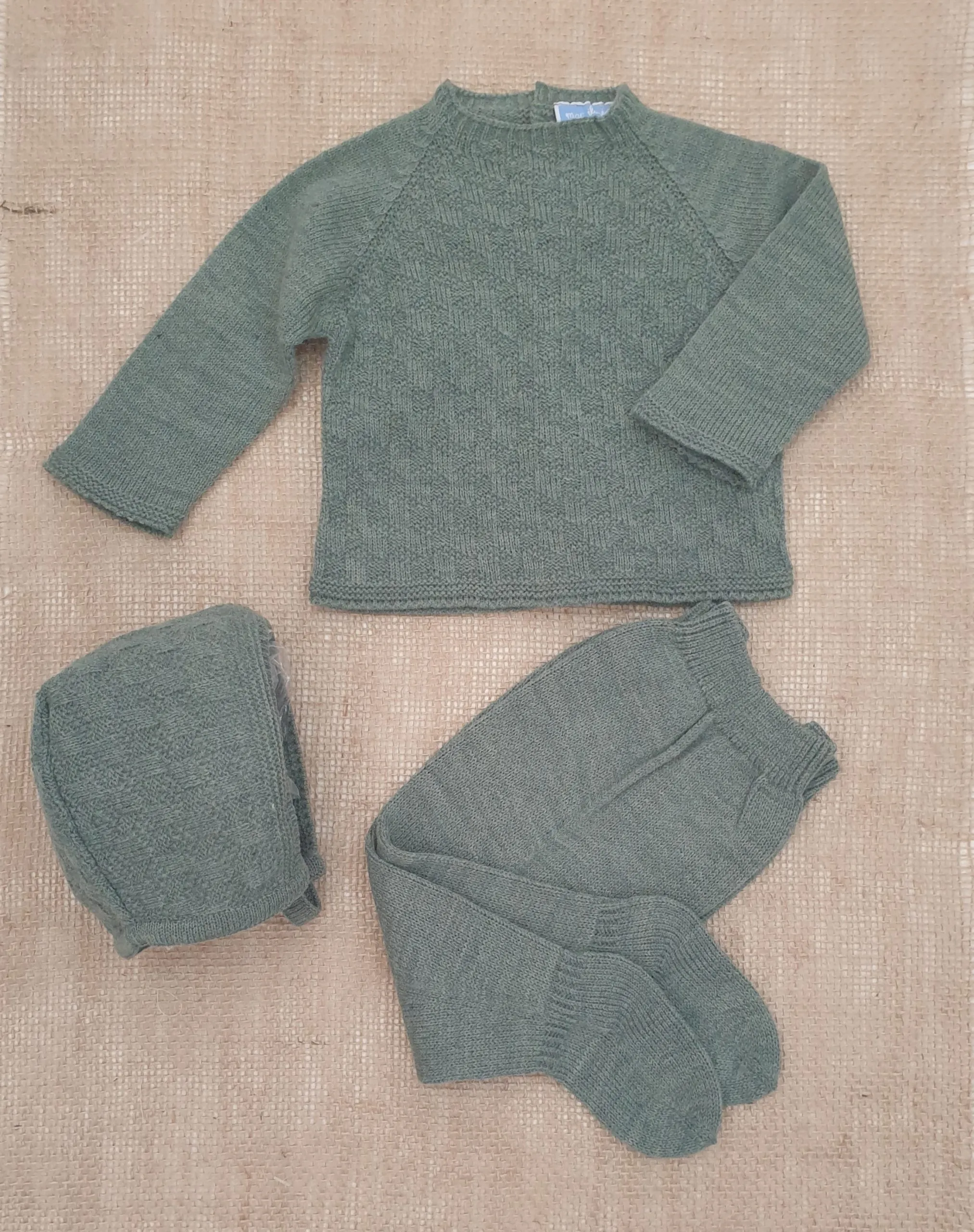 A Conjunto punto bebé polaina Verde Bambu R091133