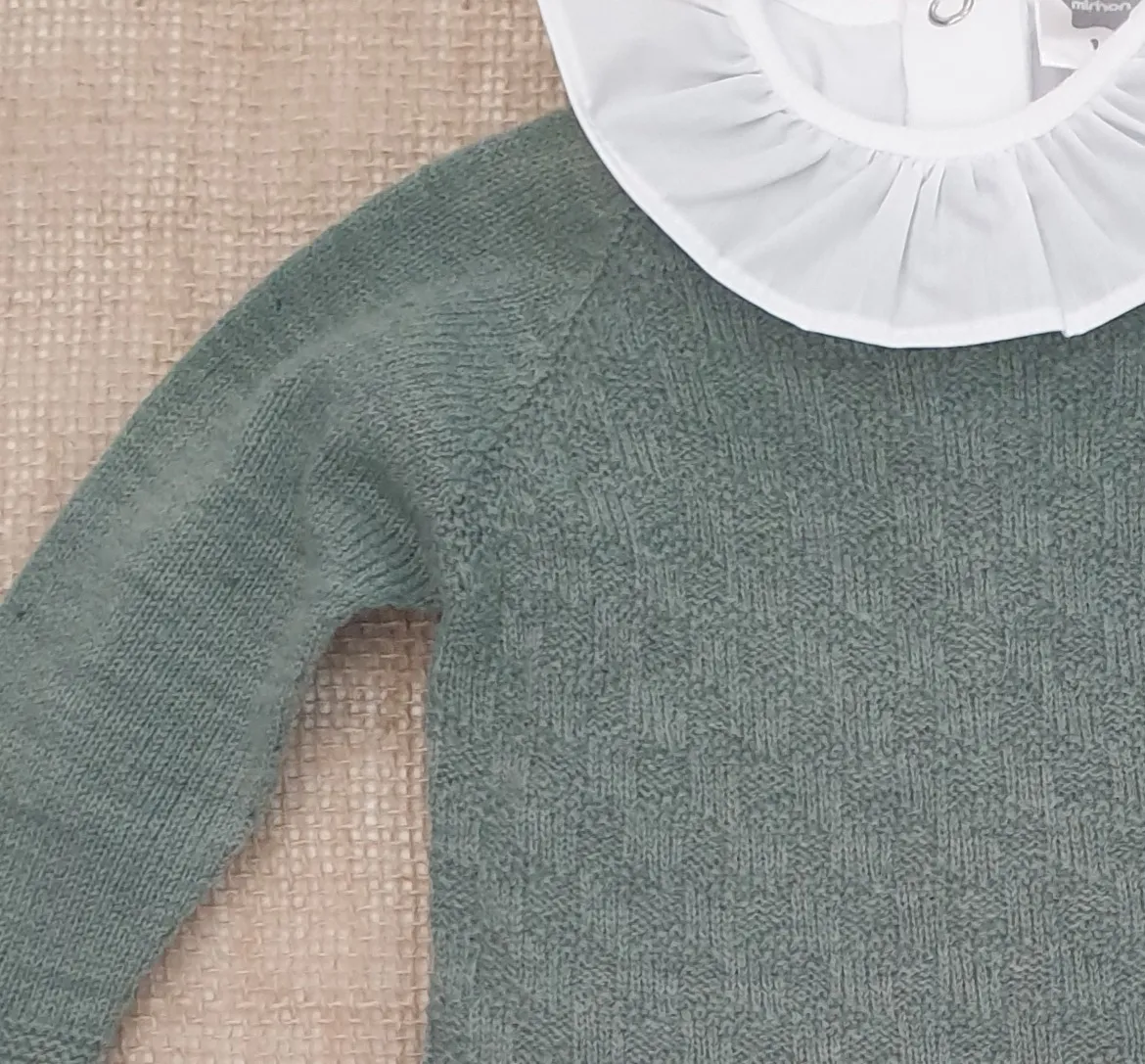 A Conjunto punto bebé polaina Verde Bambu R091133