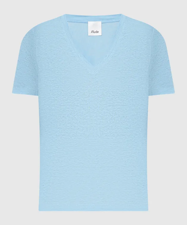 ALLUDE BLUE LINEN TSHIRT