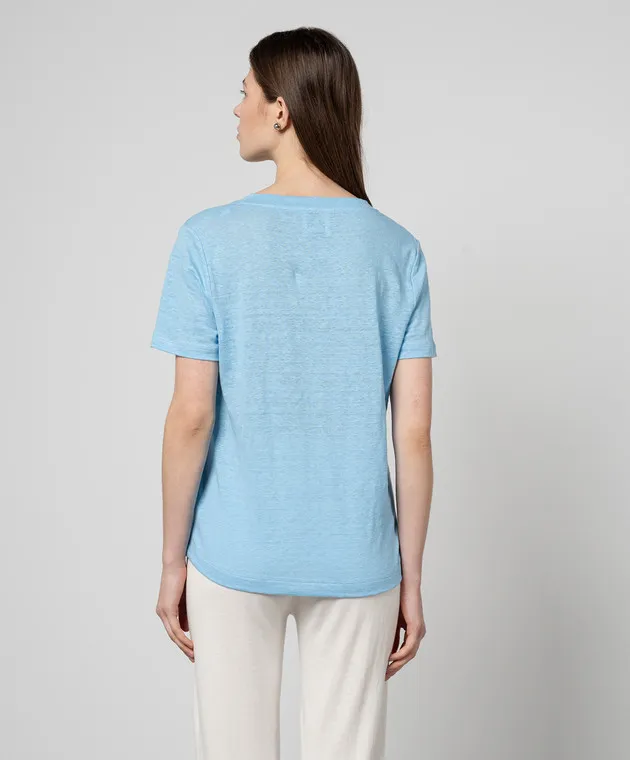 ALLUDE BLUE LINEN TSHIRT