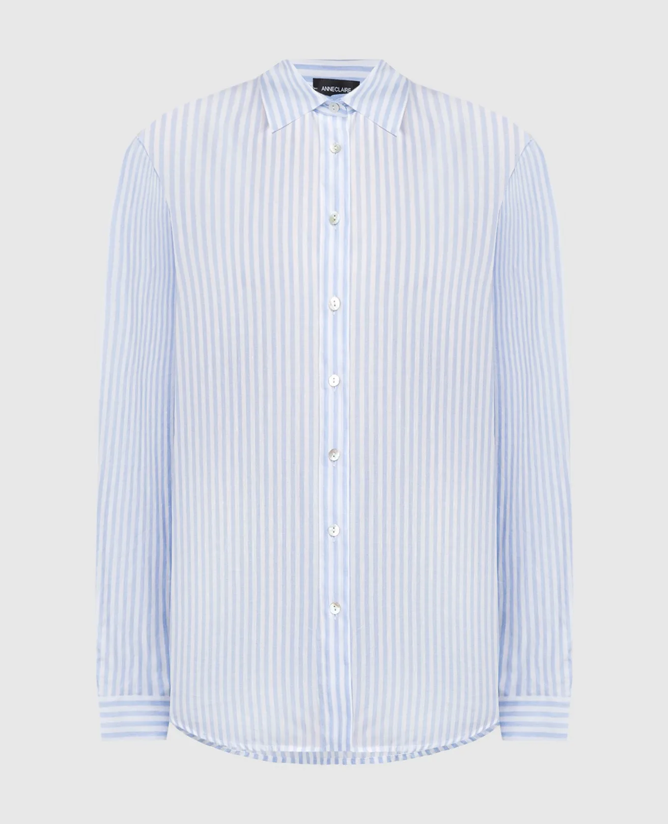 ANNECLAIRE Blue striped shirt with linen