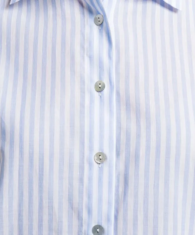 ANNECLAIRE Blue striped shirt with linen