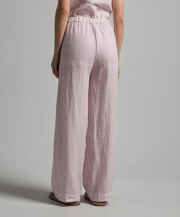 ANNECLAIRE Pink linen pants