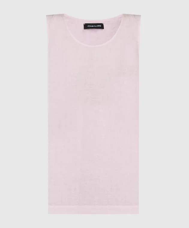ANNECLAIRE Pink linen top