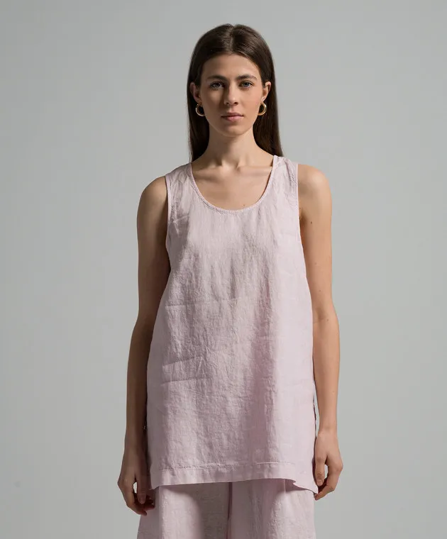 ANNECLAIRE Pink linen top