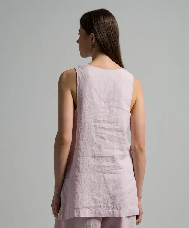 ANNECLAIRE Pink linen top