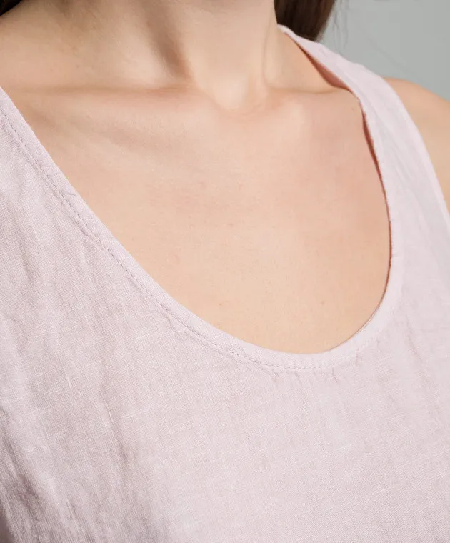 ANNECLAIRE Pink linen top