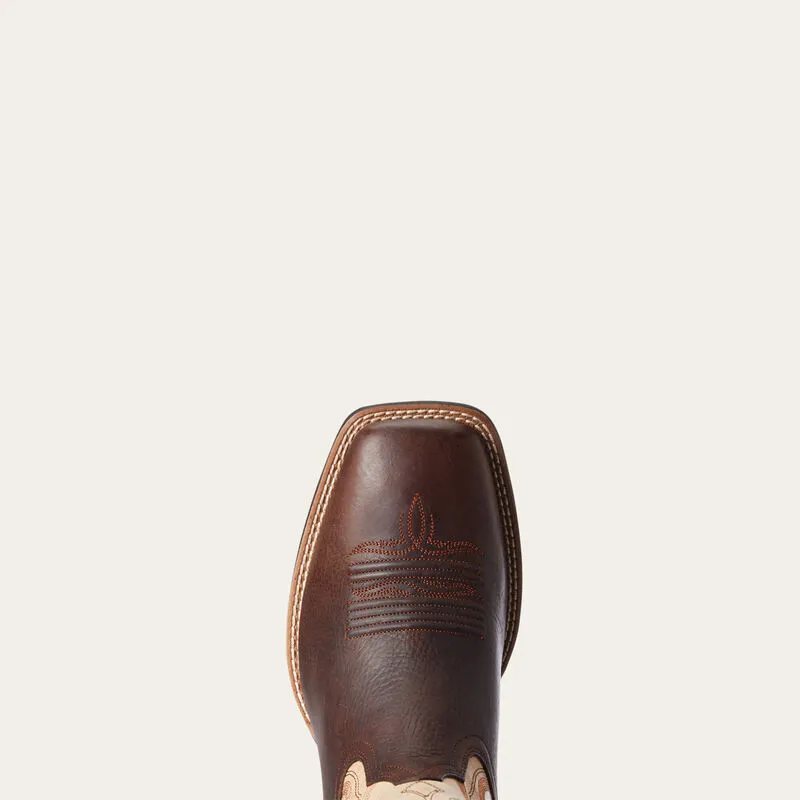 ARIAT Ariat Mens Amos Wide Square Toe Western Boot Barley Brown