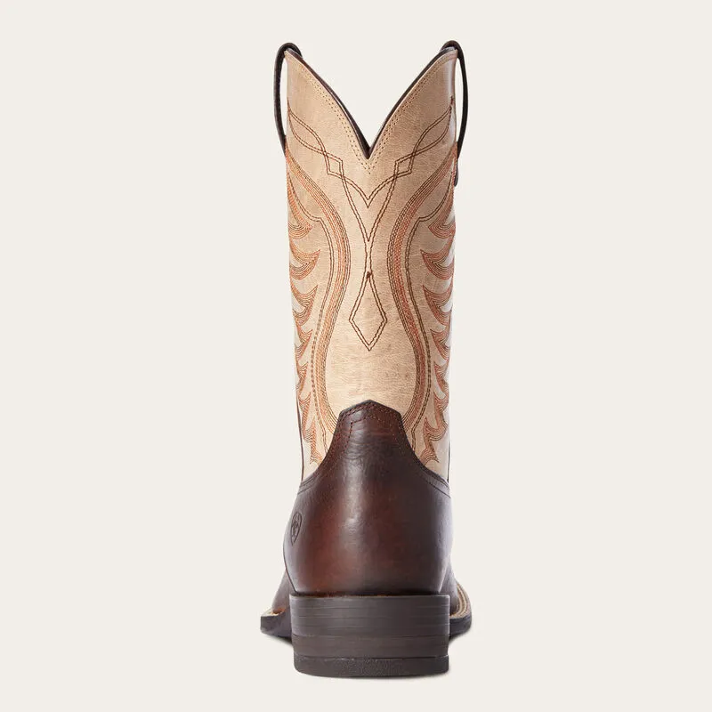 ARIAT Ariat Mens Amos Wide Square Toe Western Boot Barley Brown