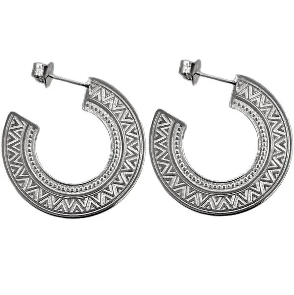Aros plata étnicos grandes