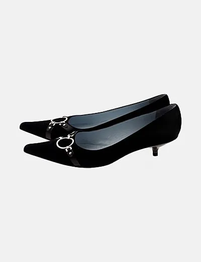 Balmain Zapato negro detalle metálico