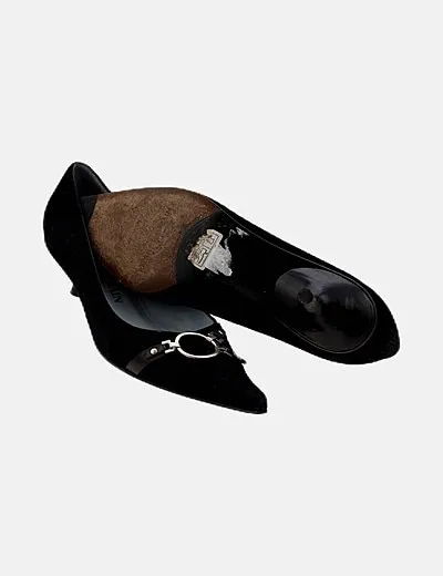 Balmain Zapato negro detalle metálico