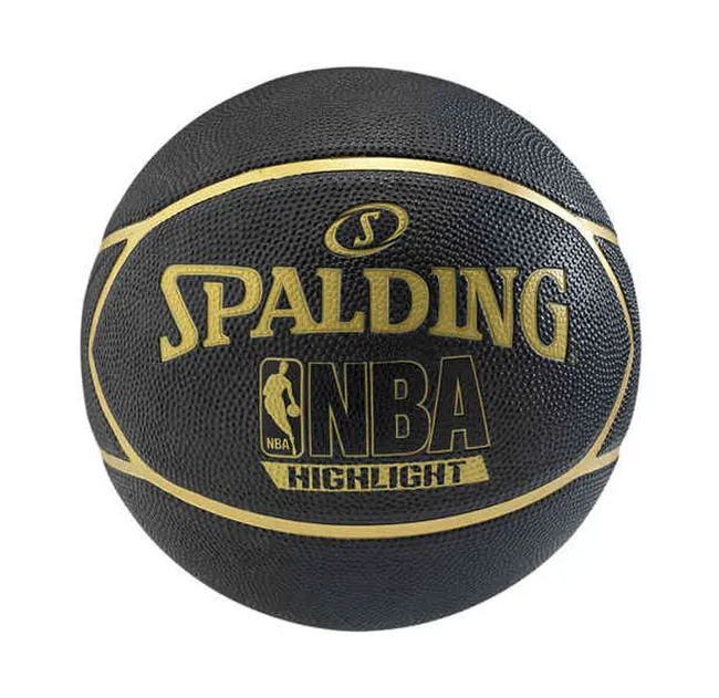 Balón Spalding NBA Highlight Black Gold Talla 7