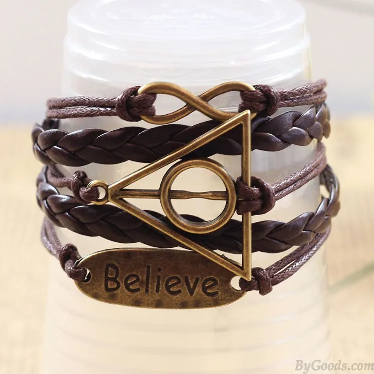 Believe Deathly Hallows Infinity Bracelet