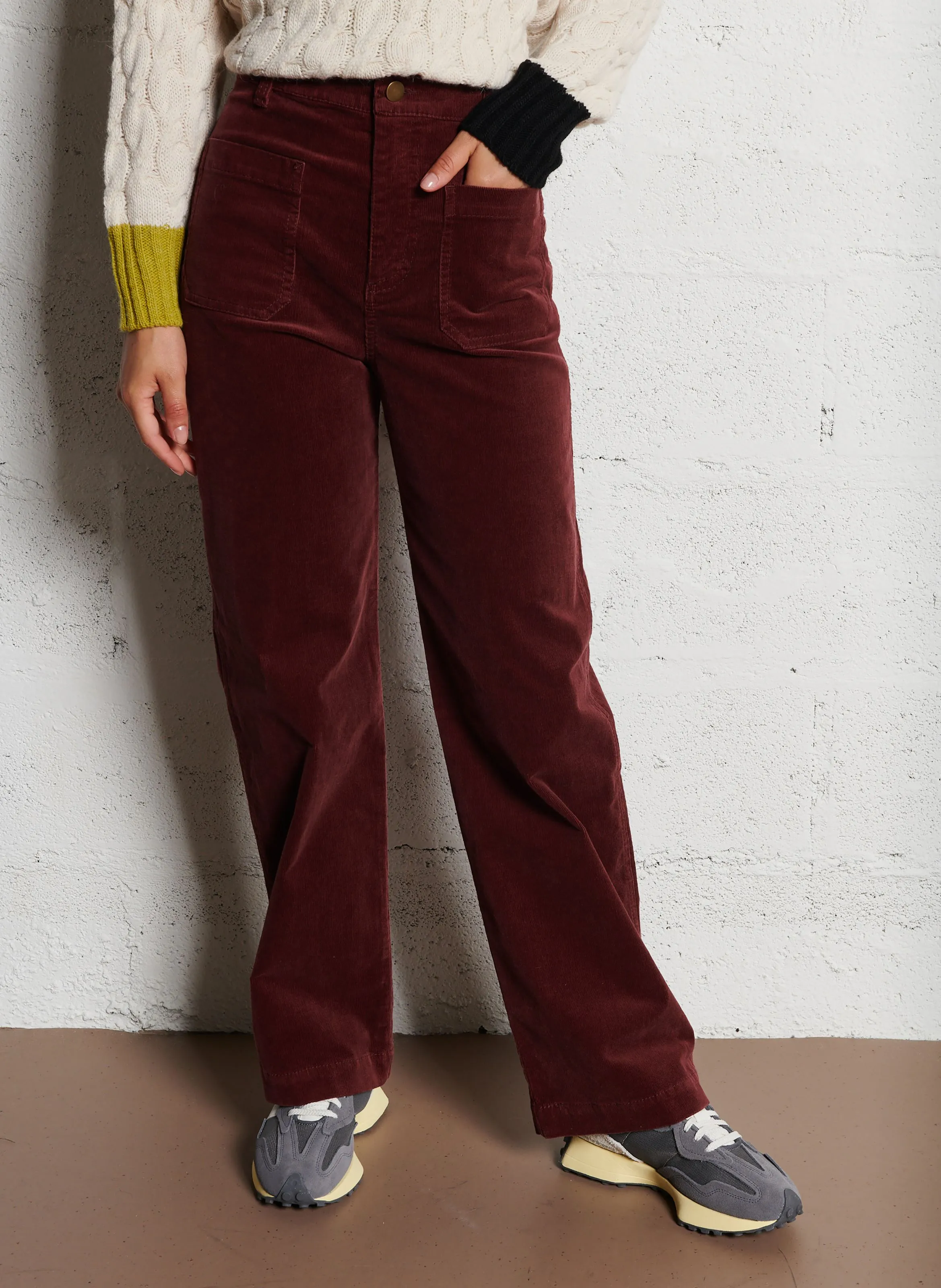 BENSIMON BLULON  PANTALóN DE ALGODóN MEZCLADO RECTO EN VIOLETA