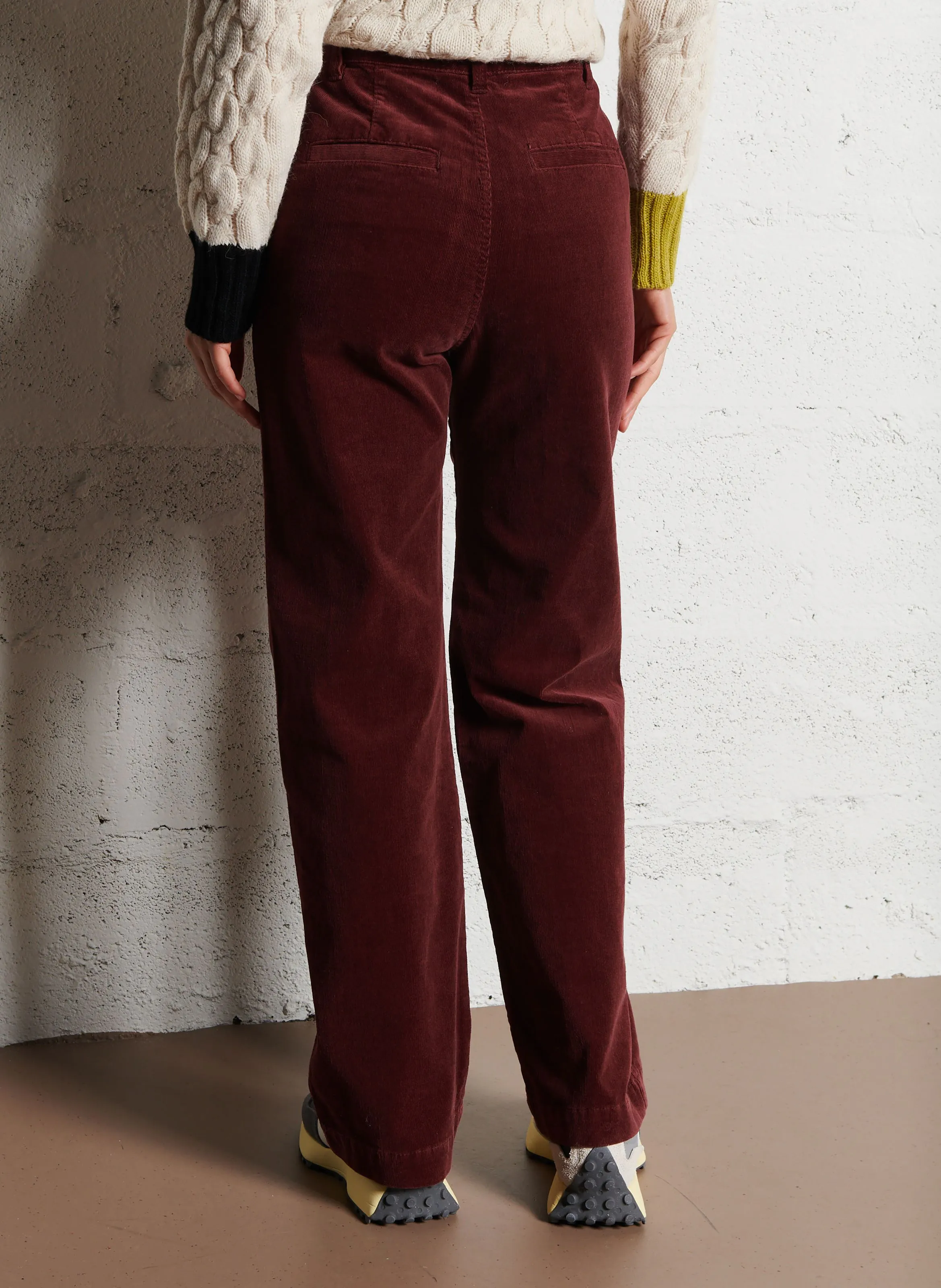 BENSIMON BLULON  PANTALóN DE ALGODóN MEZCLADO RECTO EN VIOLETA