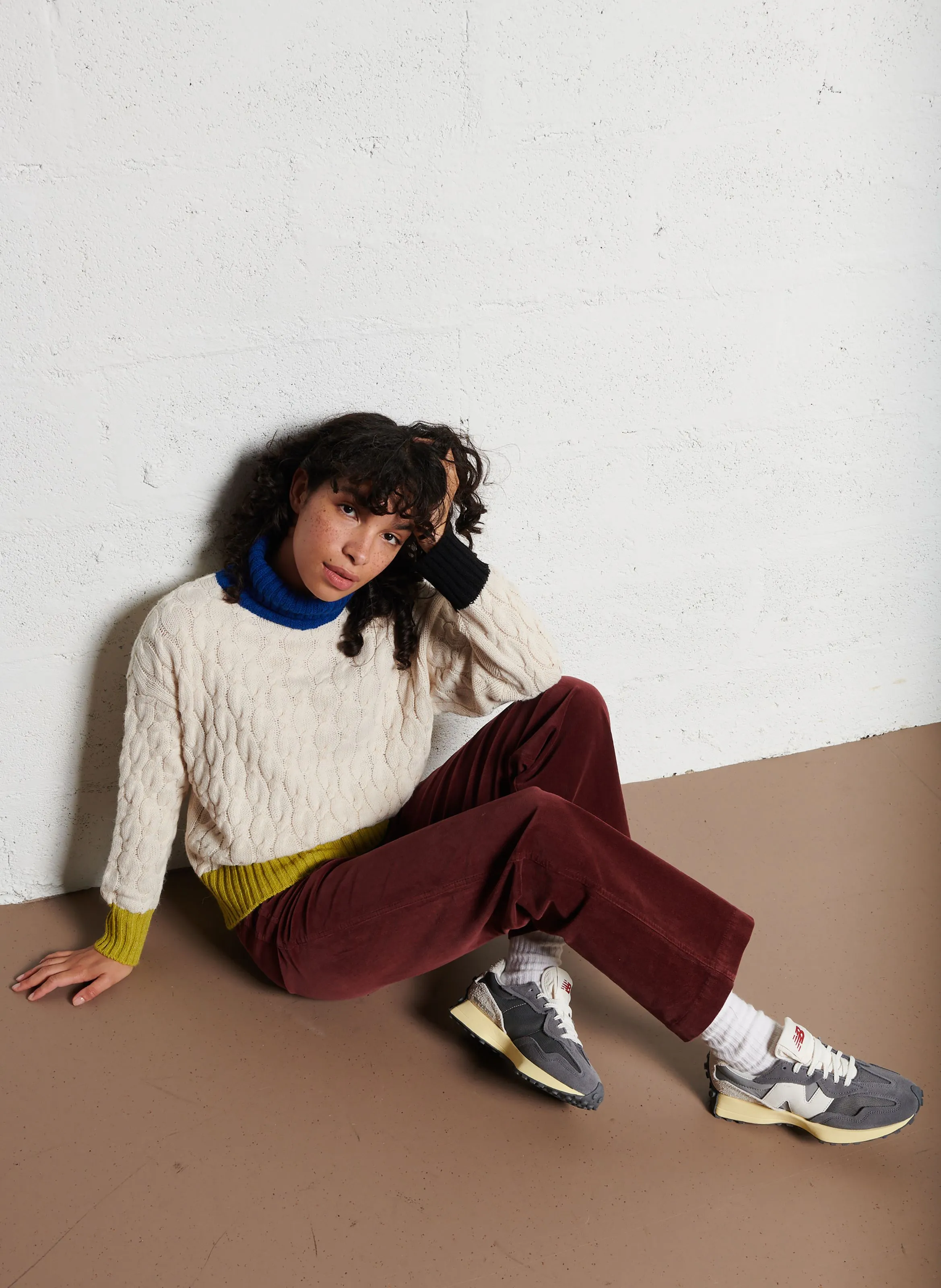 BENSIMON BLULON  PANTALóN DE ALGODóN MEZCLADO RECTO EN VIOLETA