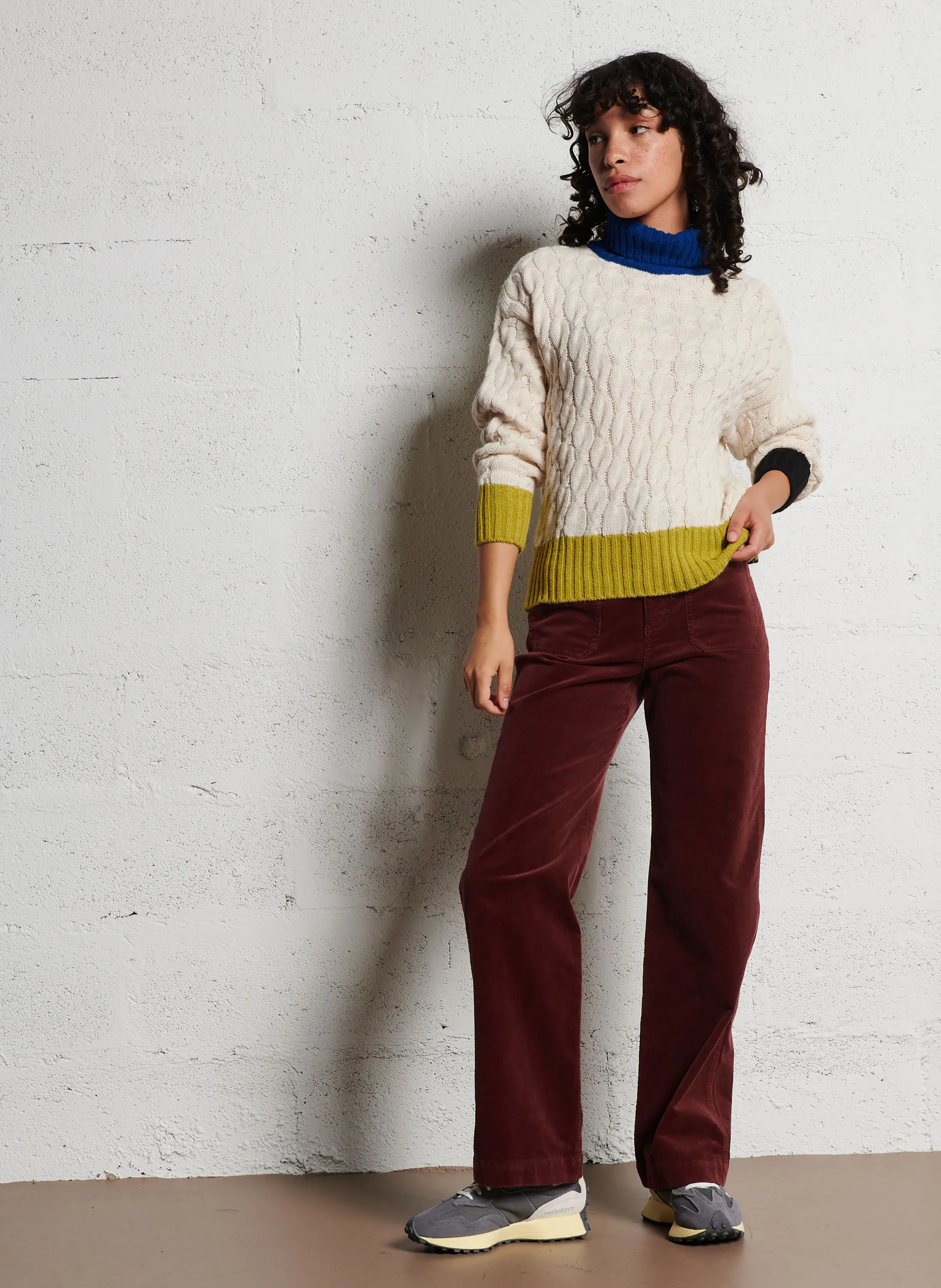 BENSIMON BLULON  PANTALóN DE ALGODóN MEZCLADO RECTO EN VIOLETA