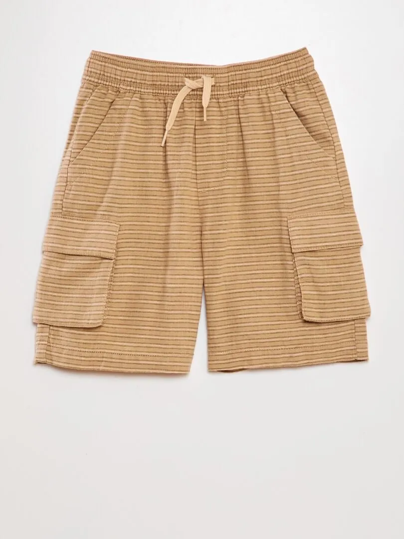 BERMUDAS CON MúLTIPLES BOLSILLOS  BEIGE