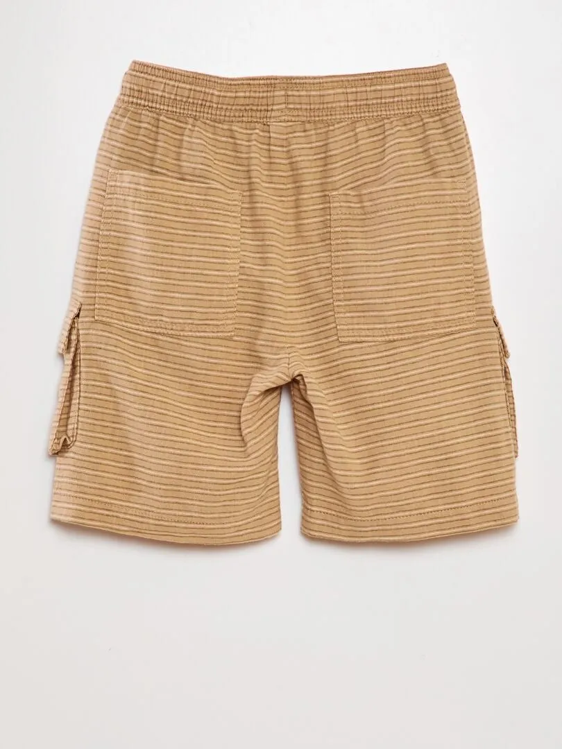 BERMUDAS CON MúLTIPLES BOLSILLOS  BEIGE