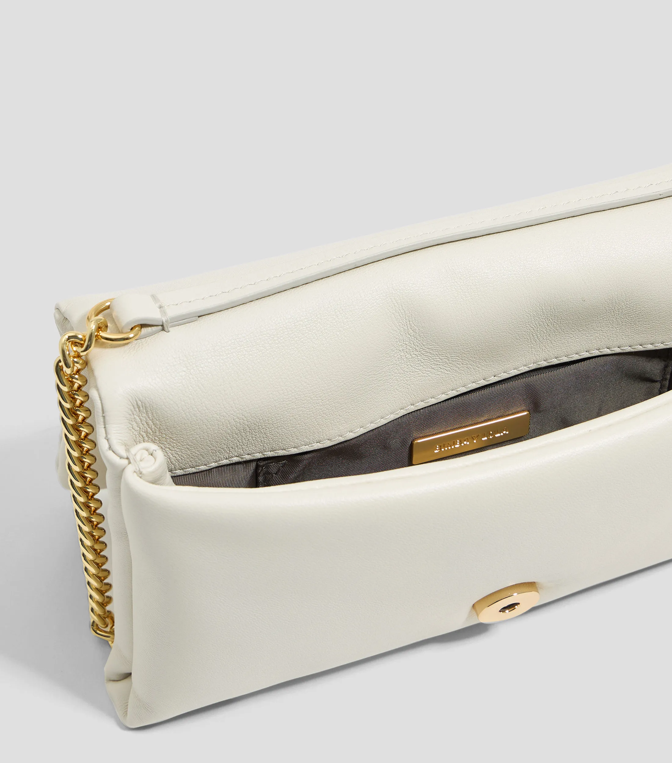 Bimba y Lola Bolso solapa mini piel napa marfil Mujer