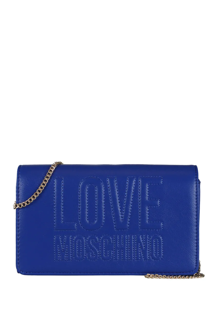 Bolso azul con logo en relieve