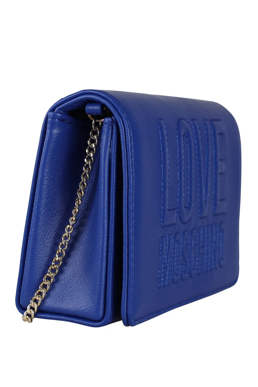Bolso azul con logo en relieve