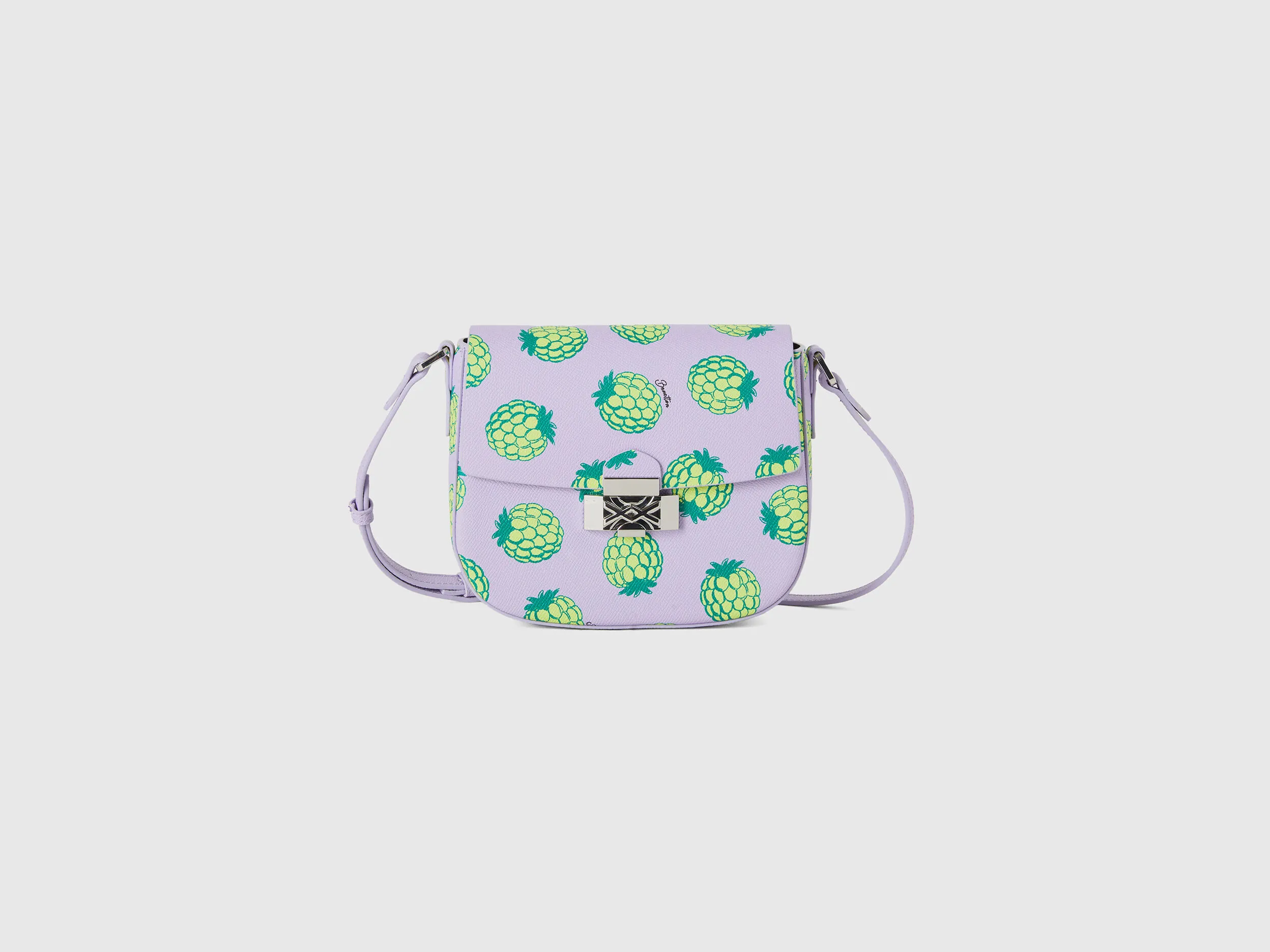 Bolso lila con estampado de piñas