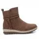 Botines planos Refresh camel con cremallera y detalle de cuerda