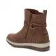 Botines planos Refresh camel con cremallera y detalle de cuerda