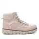 Botines planos Xti rosas con cordones y detalle textil en el tobillo