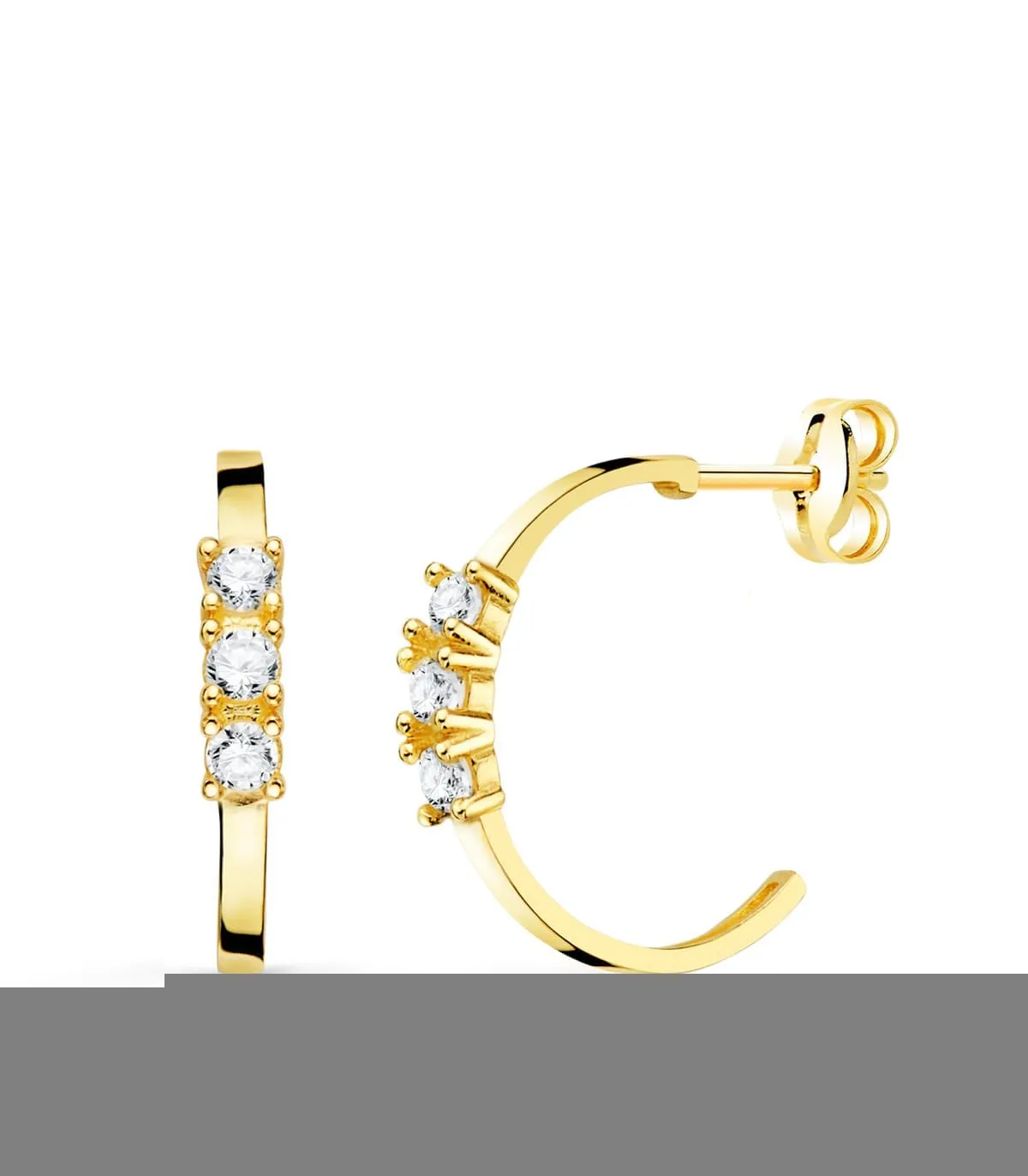 Boucles d'oreilles Créoles Ouvertes Or Jaune 18K