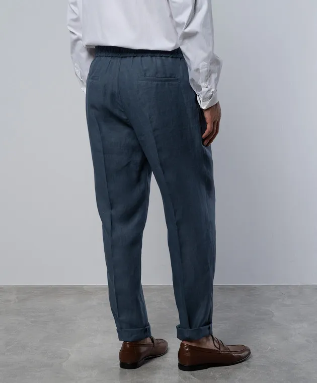 Brunello Cucinelli Blue linen pants