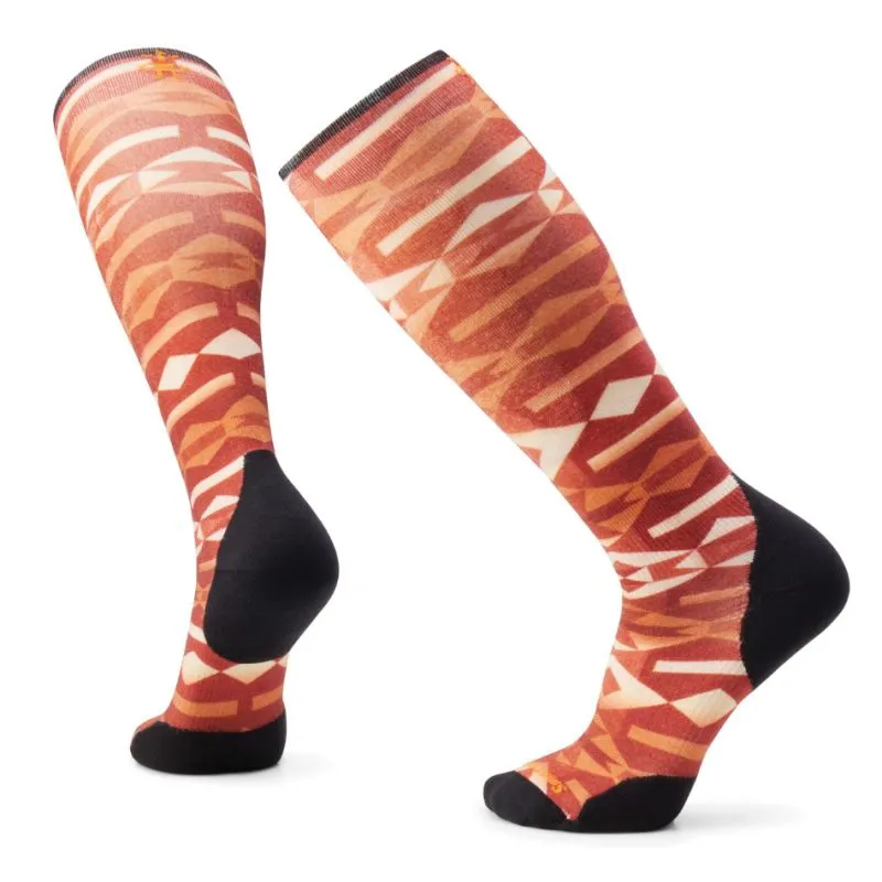 Calcetines de esquí Smartwool Cojín de esquí Targeted Colliding Clouds Print (Naranja óxido)