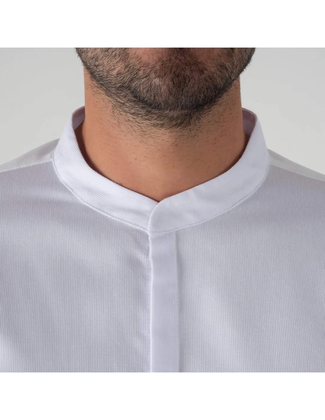 Camisa blanca de hombre cuello mao