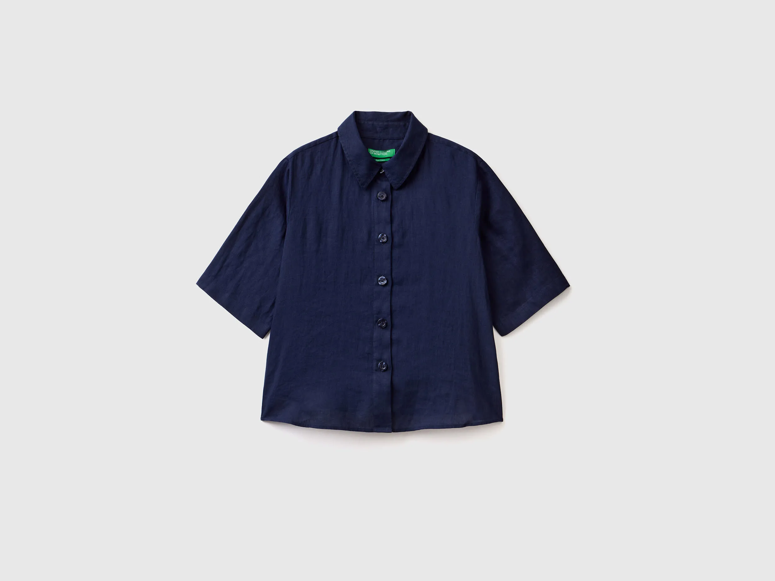 Camisa corta de puro lino
