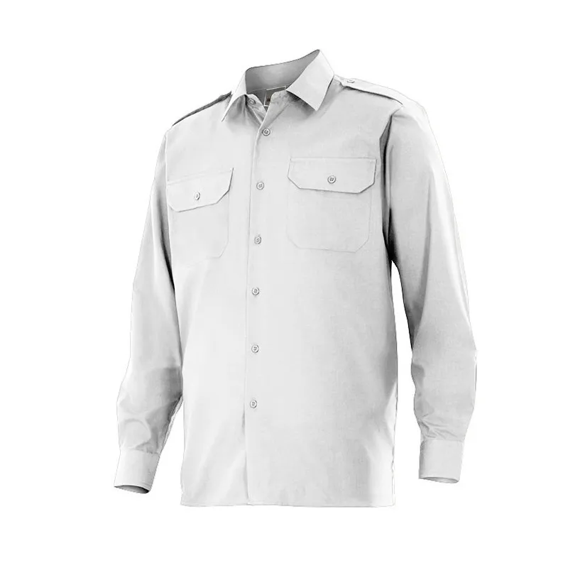 CAMISA DE TRABAJO MANGA LARGA CON GALONERAS BLANCO  VELILLA
