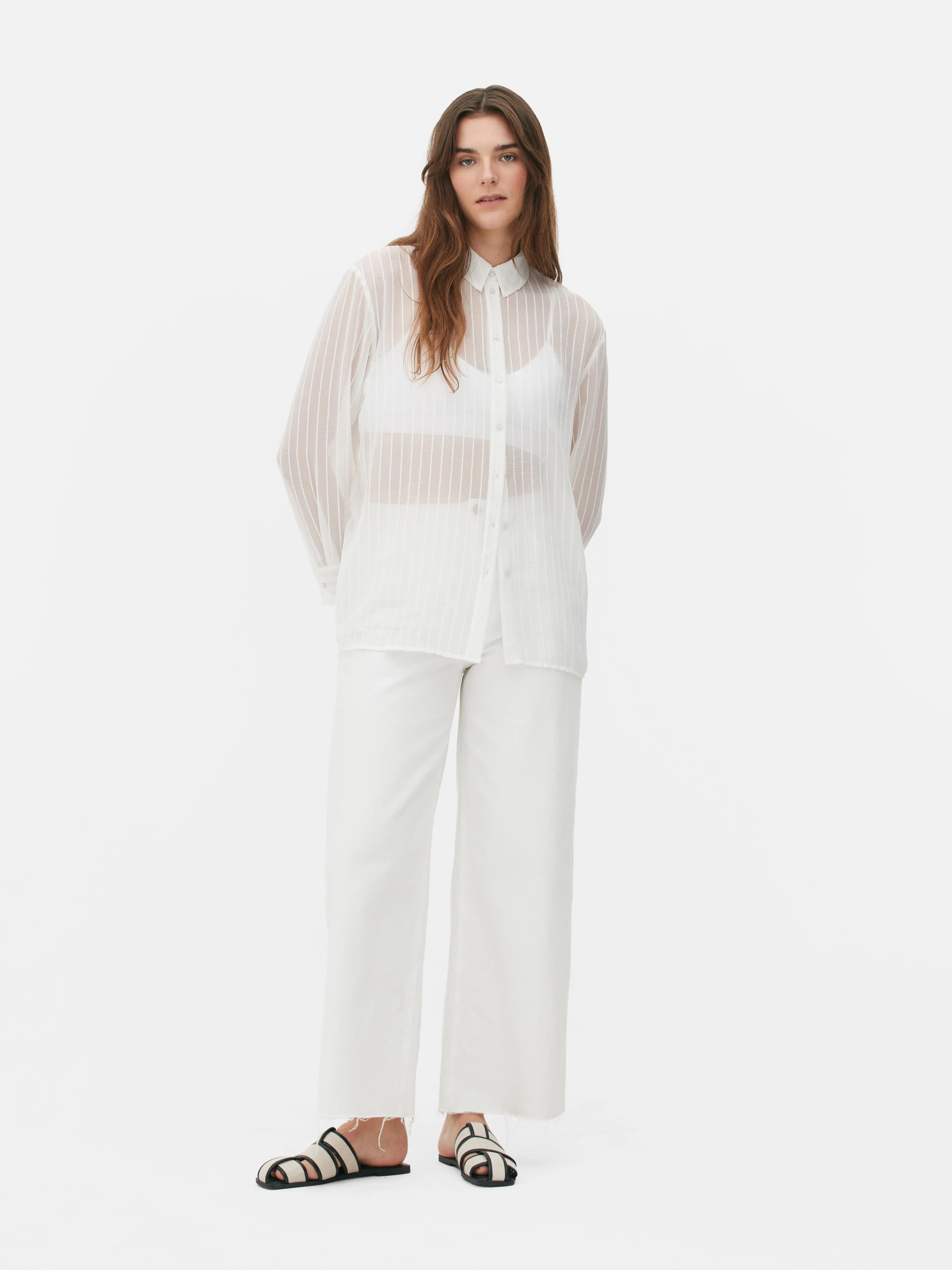 Camisa transparente a rayas