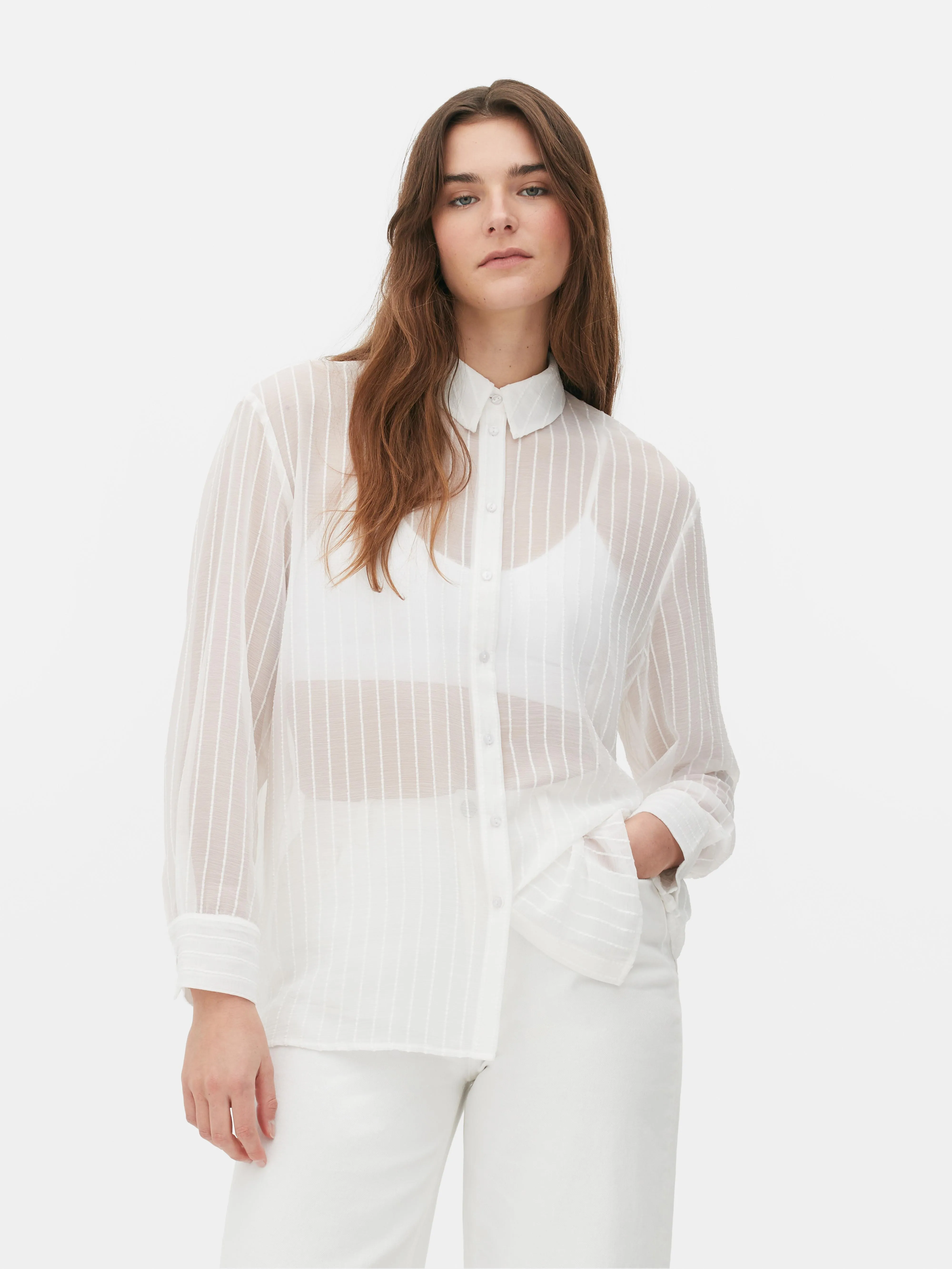 Camisa transparente a rayas