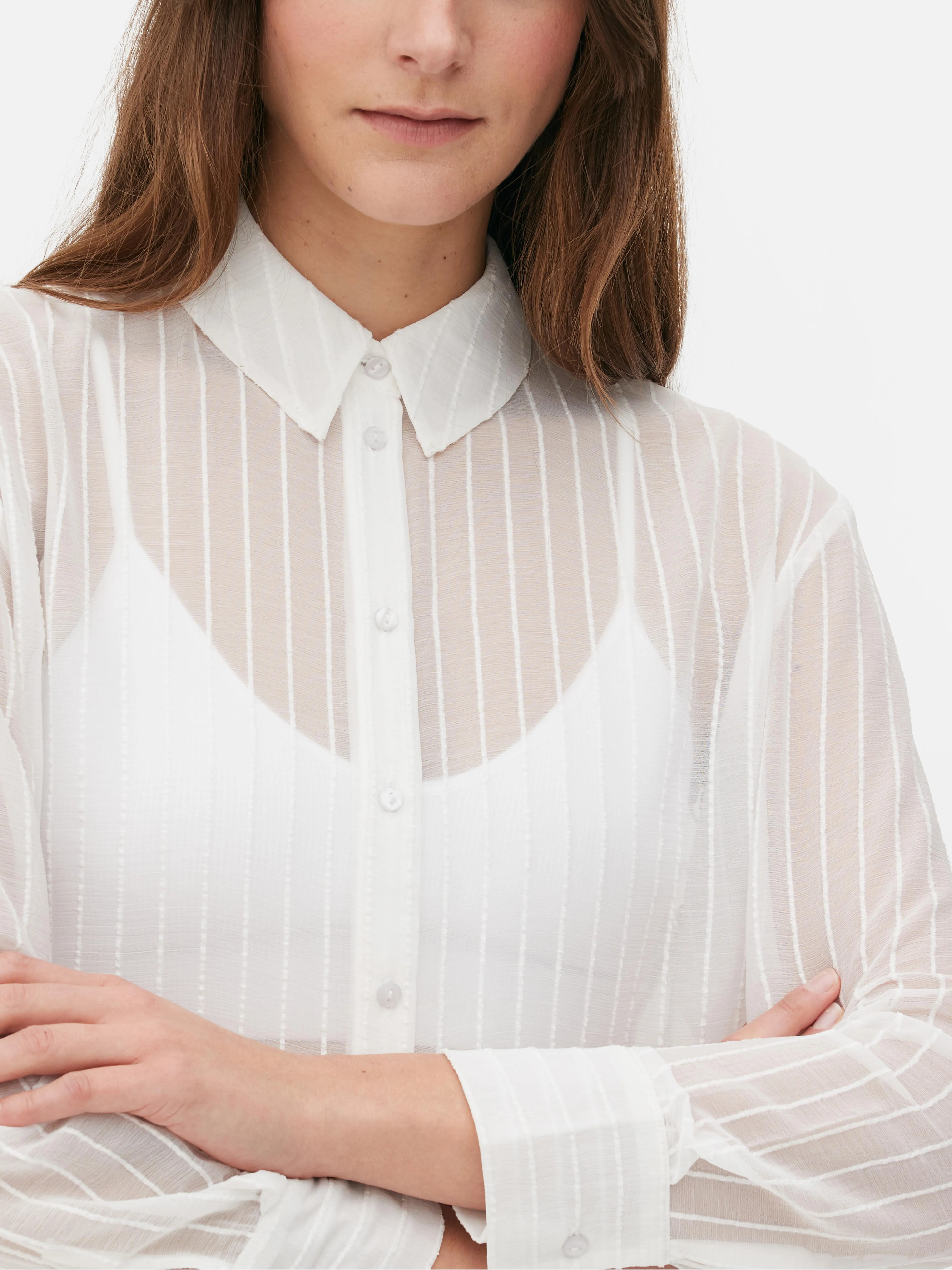 Camisa transparente a rayas