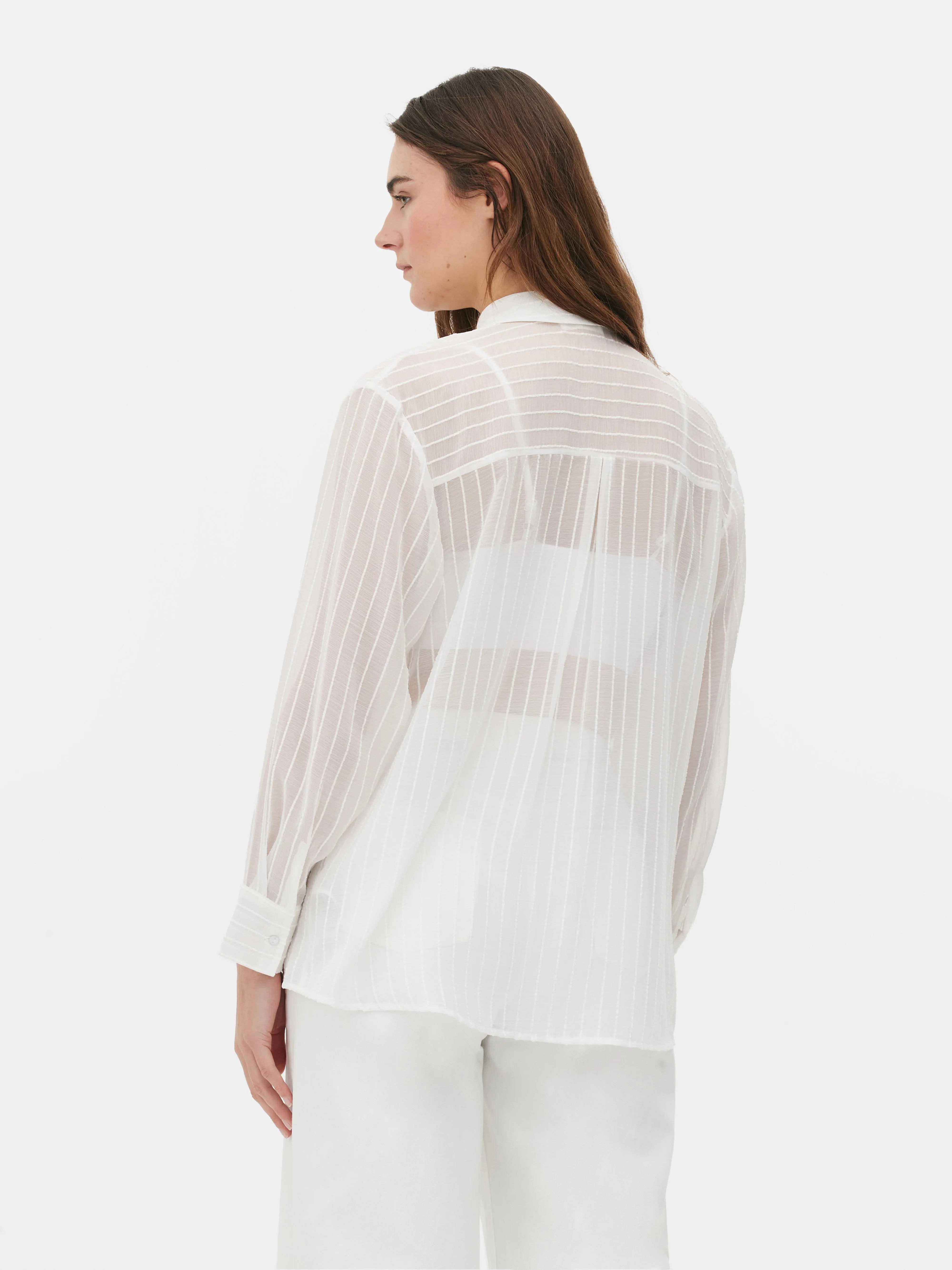 Camisa transparente a rayas
