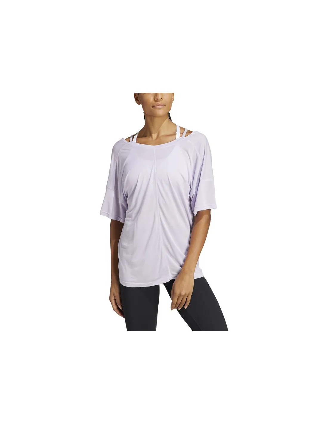 Camiseta adidas Yoga Studio Oversized Lila Mujer