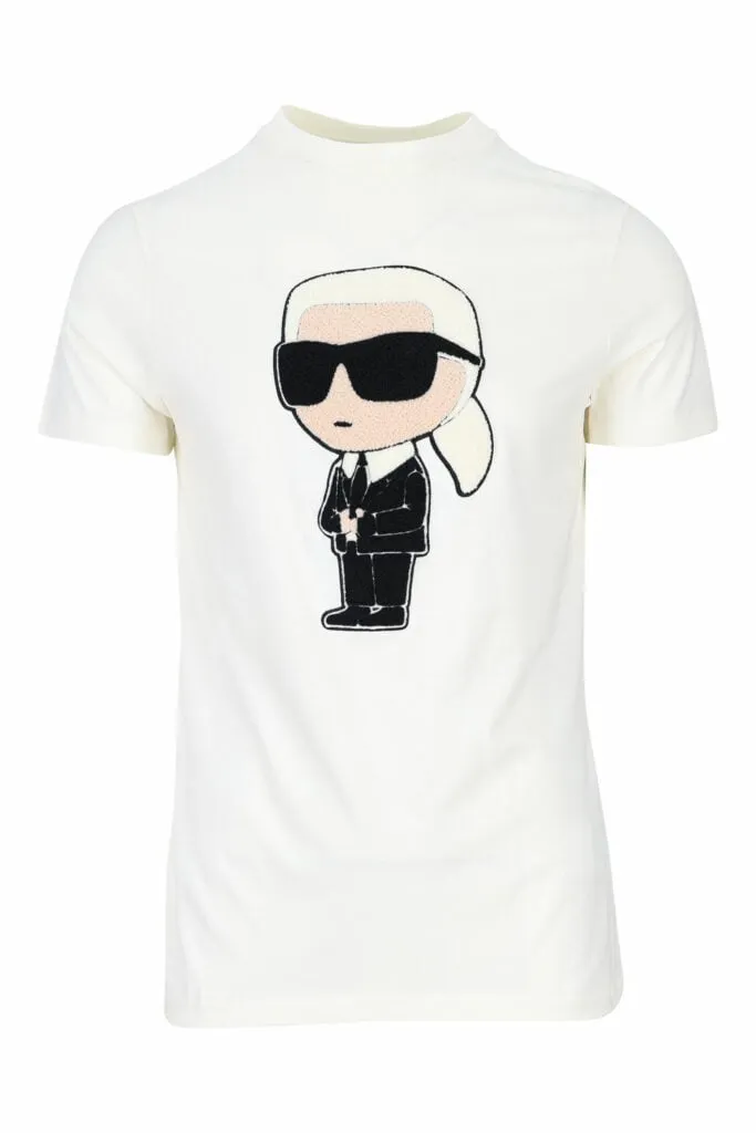 Camiseta beige con maxilogo 