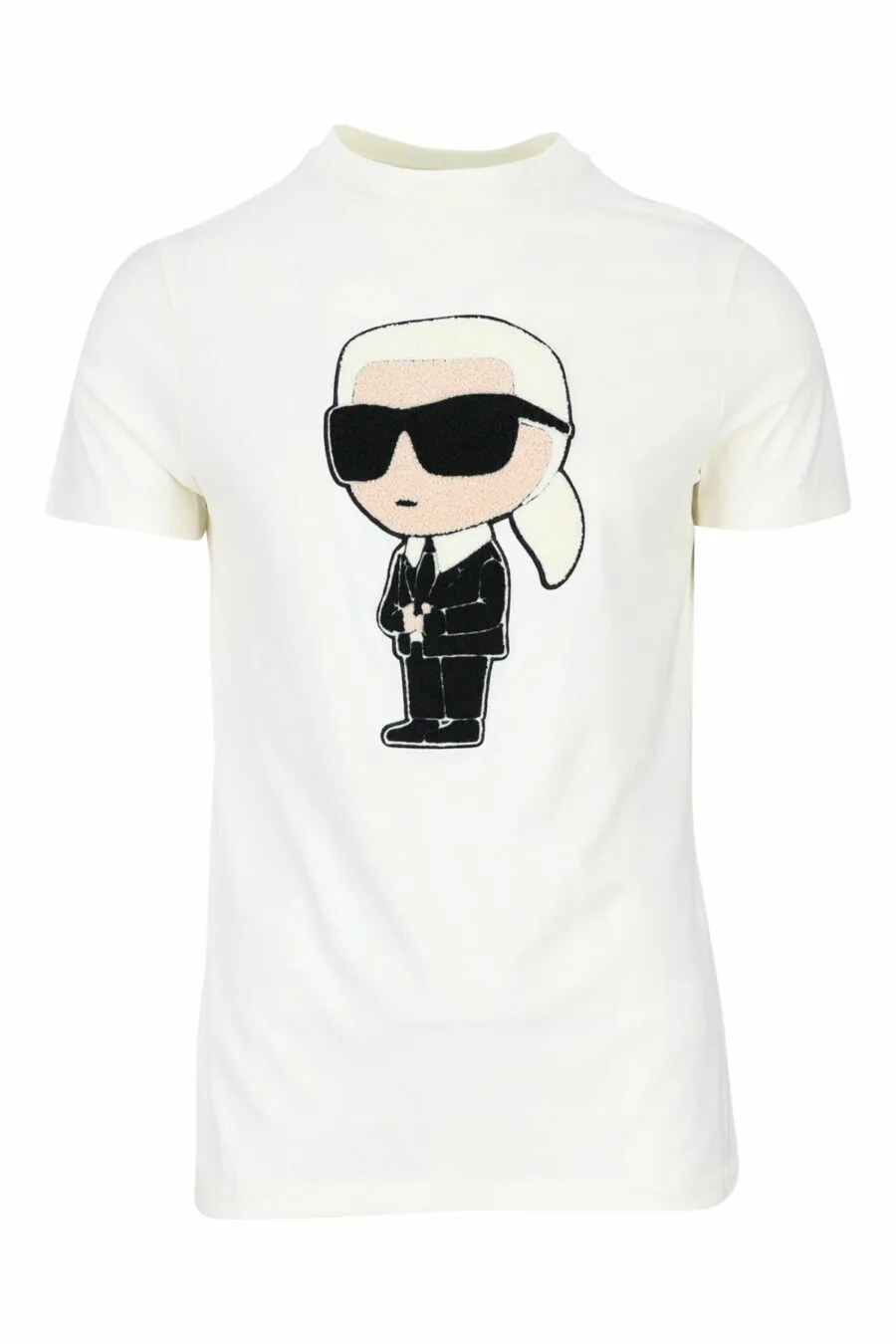 Camiseta beige con maxilogo 