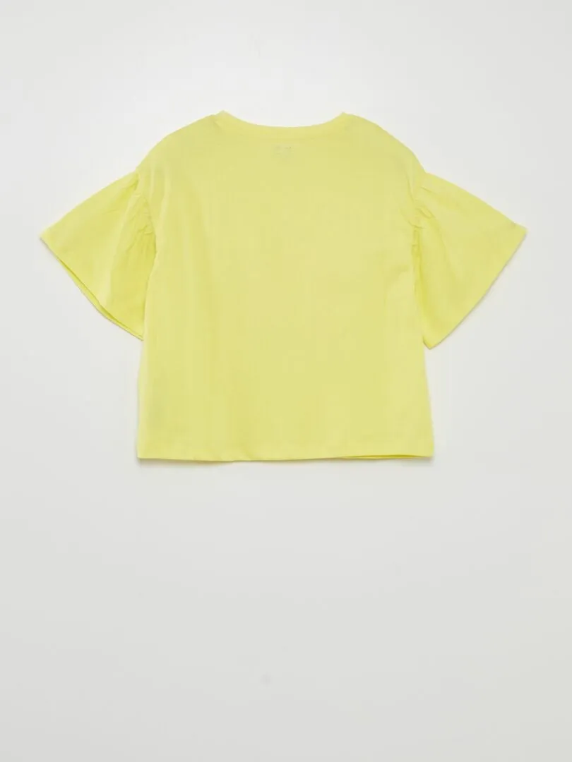 CAMISETA DE MANGA CORTA ESTAMPADA 'FRUTAS'  AMARILLO